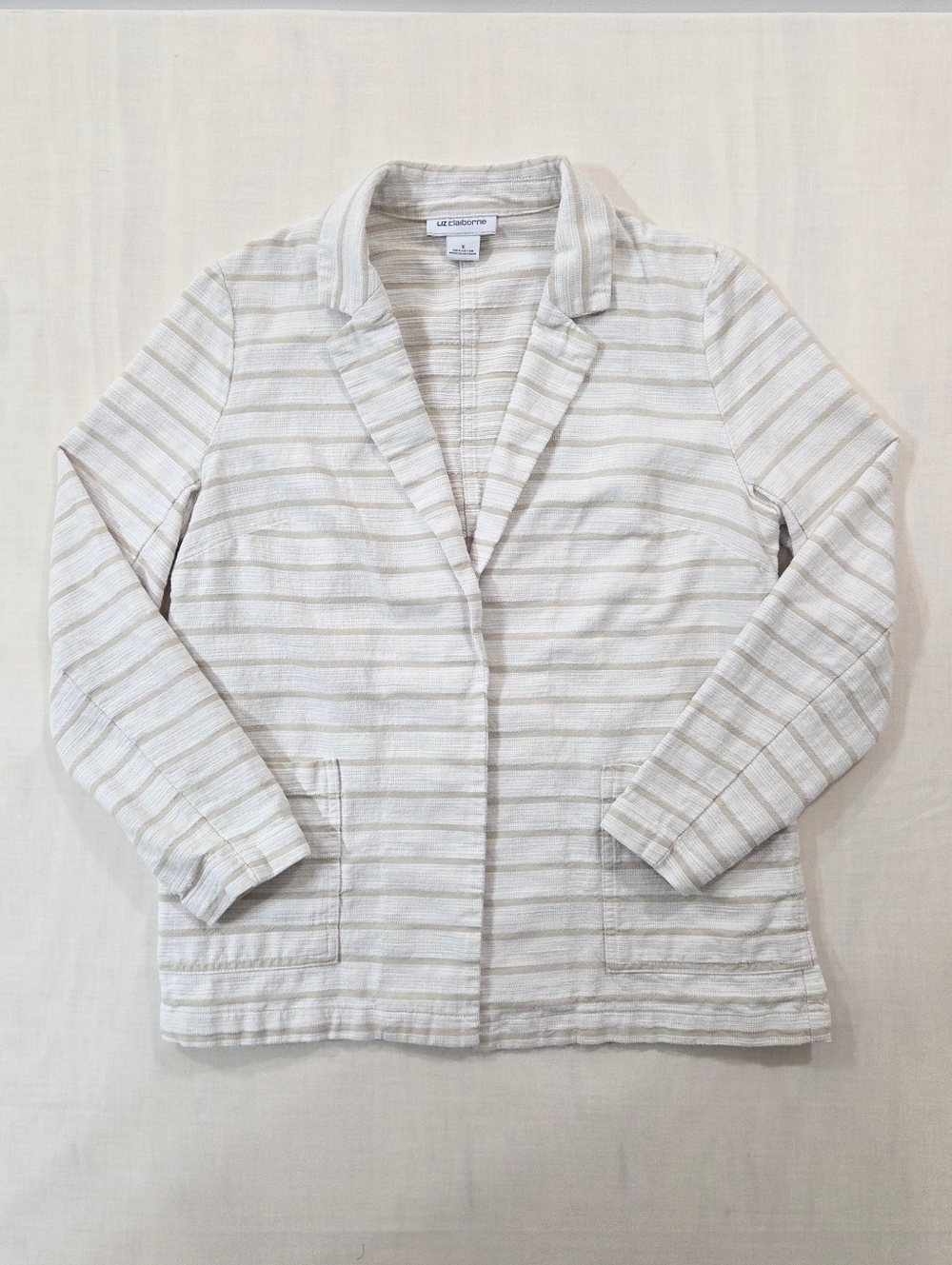 Liz Claiborne Tan & Cream Cardigan Small| Warm Coastal Grandmacore